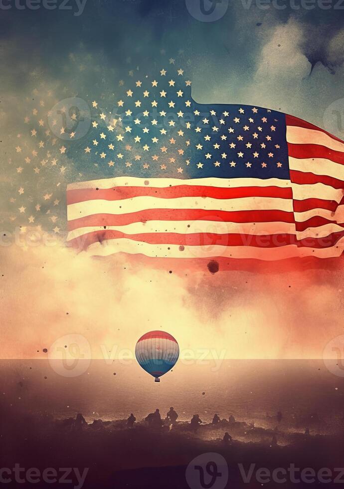 Poster for USA holiday background. Illustration photo