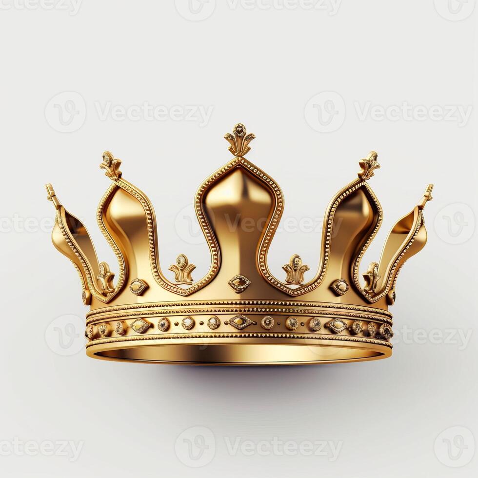 Golden crown isolated. Illustration photo