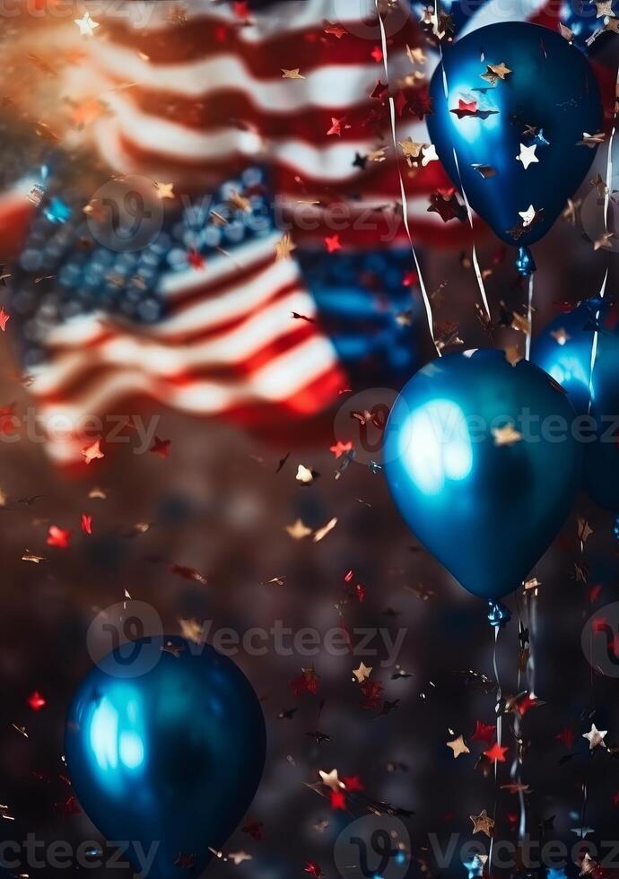 Poster for USA holiday background. Illustration photo