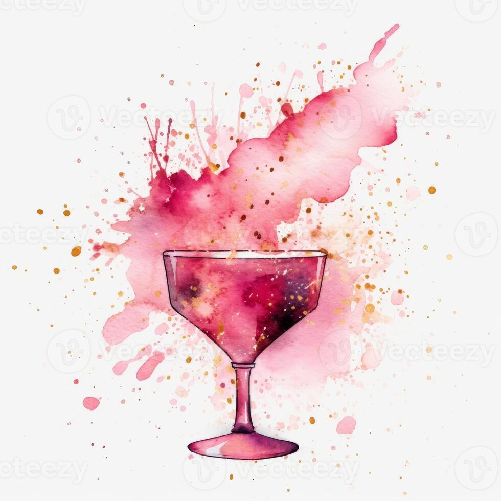 Pink watercolor splash. Illustration photo