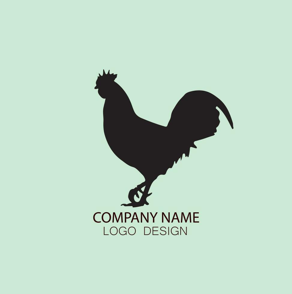 gallo silueta logo para empresa vector