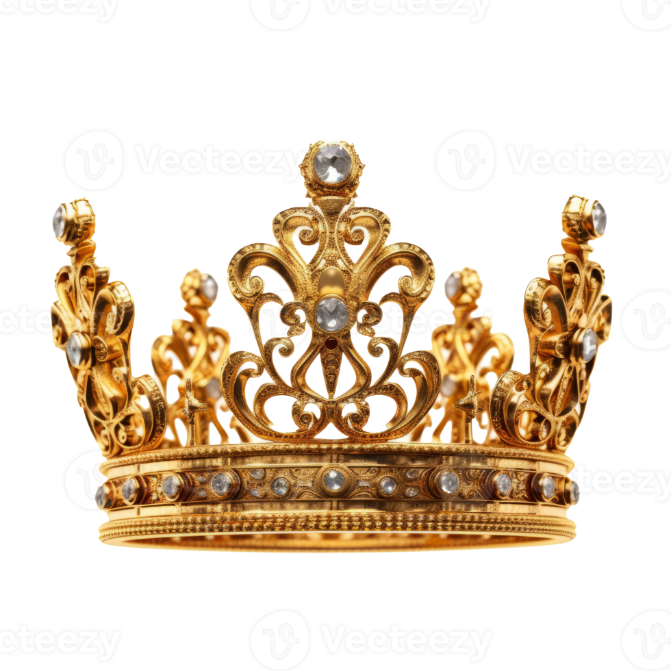 Golden crown isolated. Illustration png