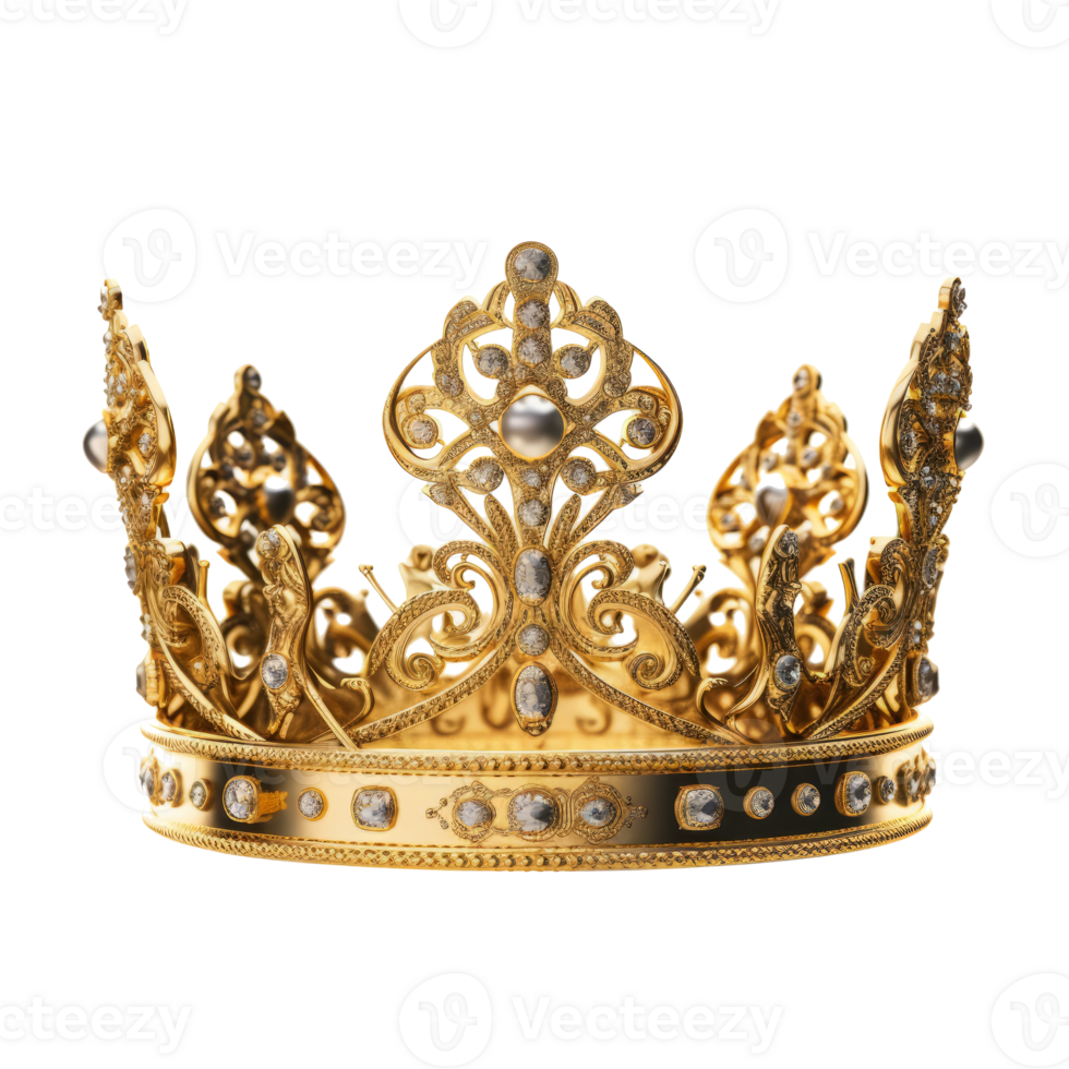 Golden crown isolated. Illustration png