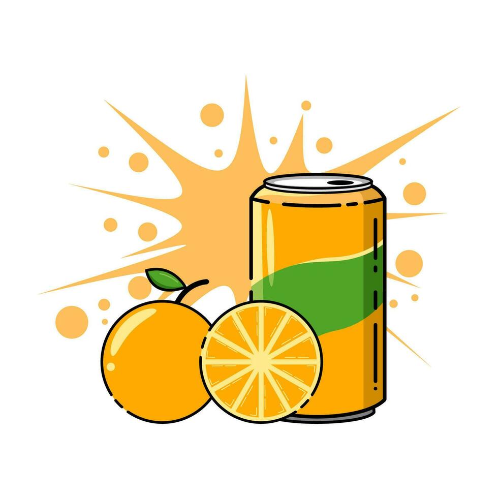 fizzy fresh orange flavored drink illustration vector