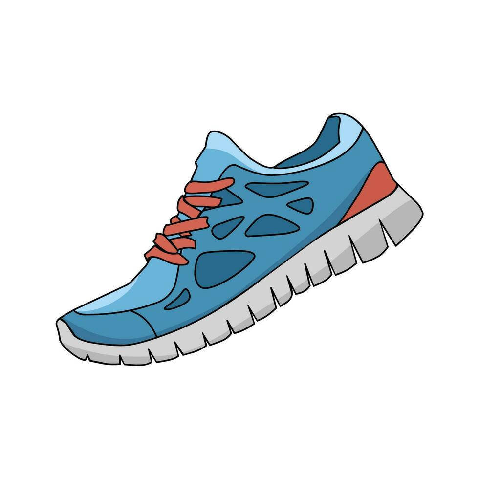 illustration of a pair of blue shoes, vector file eps 10