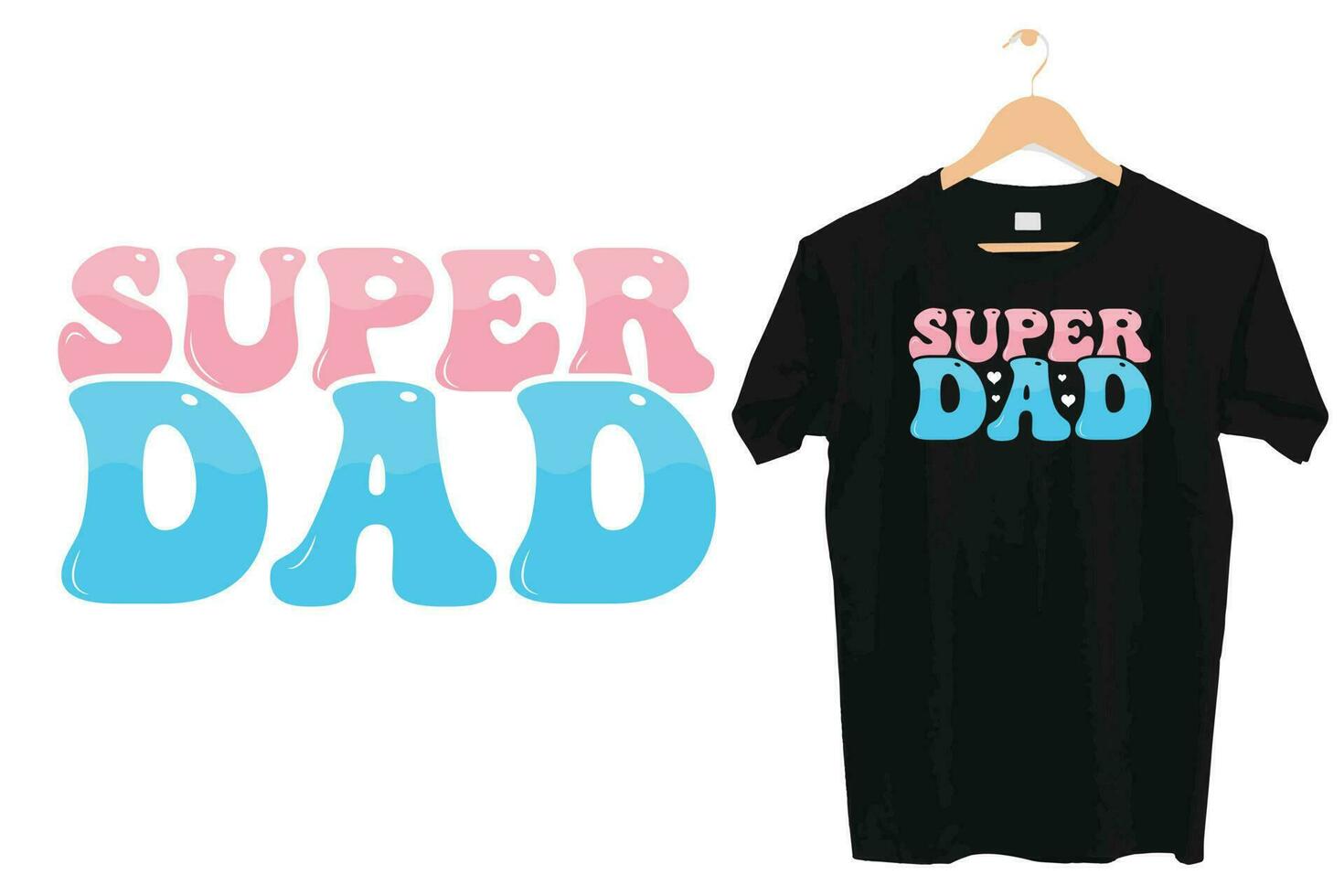 Best wavy groovy retro typography father's t shirt design vector