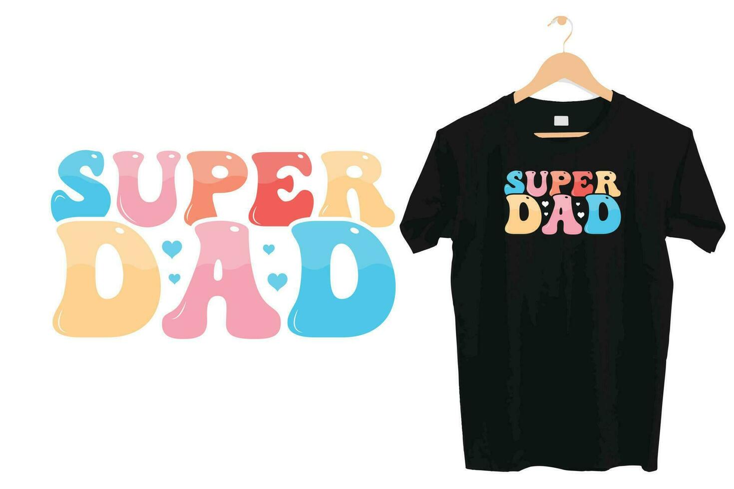 Best wavy groovy retro typography father's t shirt design vector