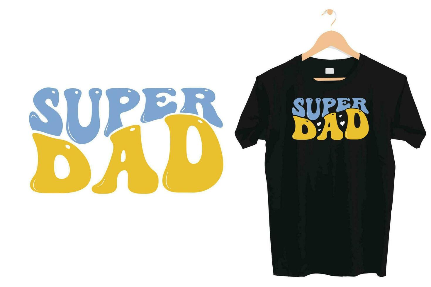 mejor ondulado maravilloso retro tipografía del padre t camisa diseño vector