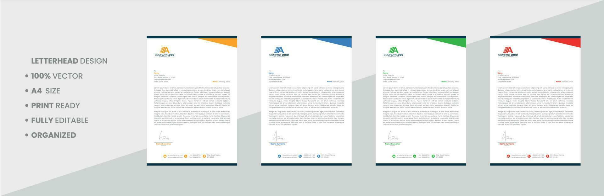 Letterhead template for a company that is fully editable vector