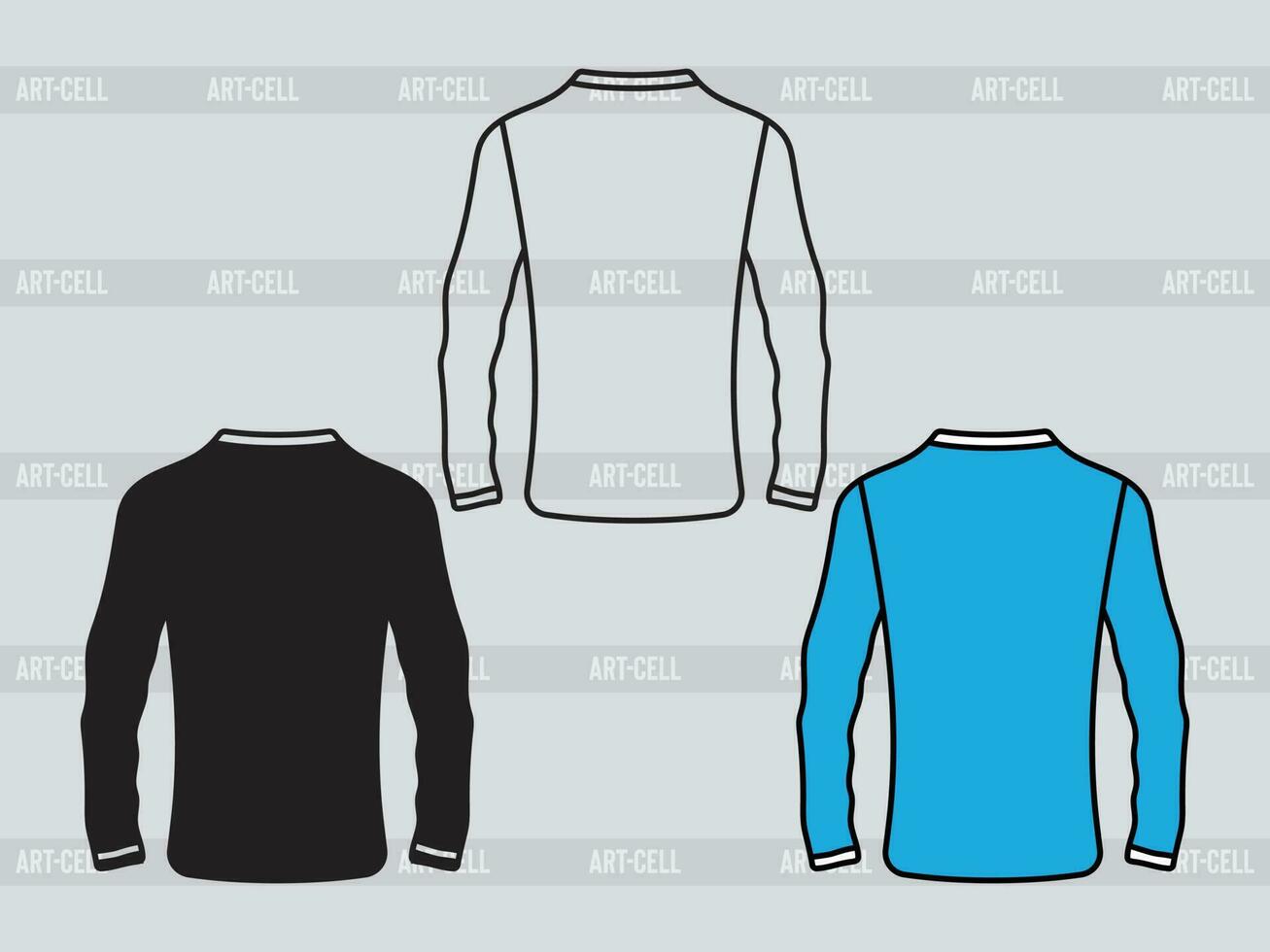 Long Sleeve T-shirt eps, Long Sleeve T-shirt Silhouette, Long Sleeve T-shirt Outline vector