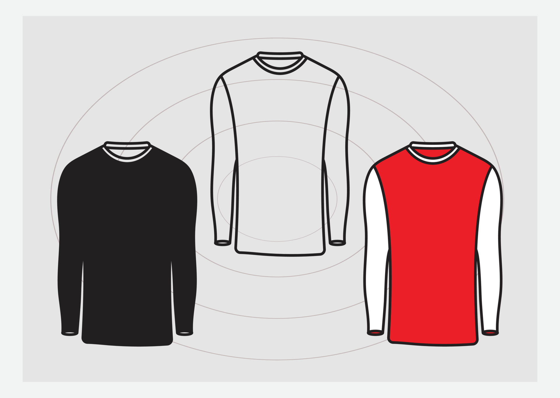 Man Long Sleeve Eps TShirt Design, Man Long Sleeve TShirt Silhouette