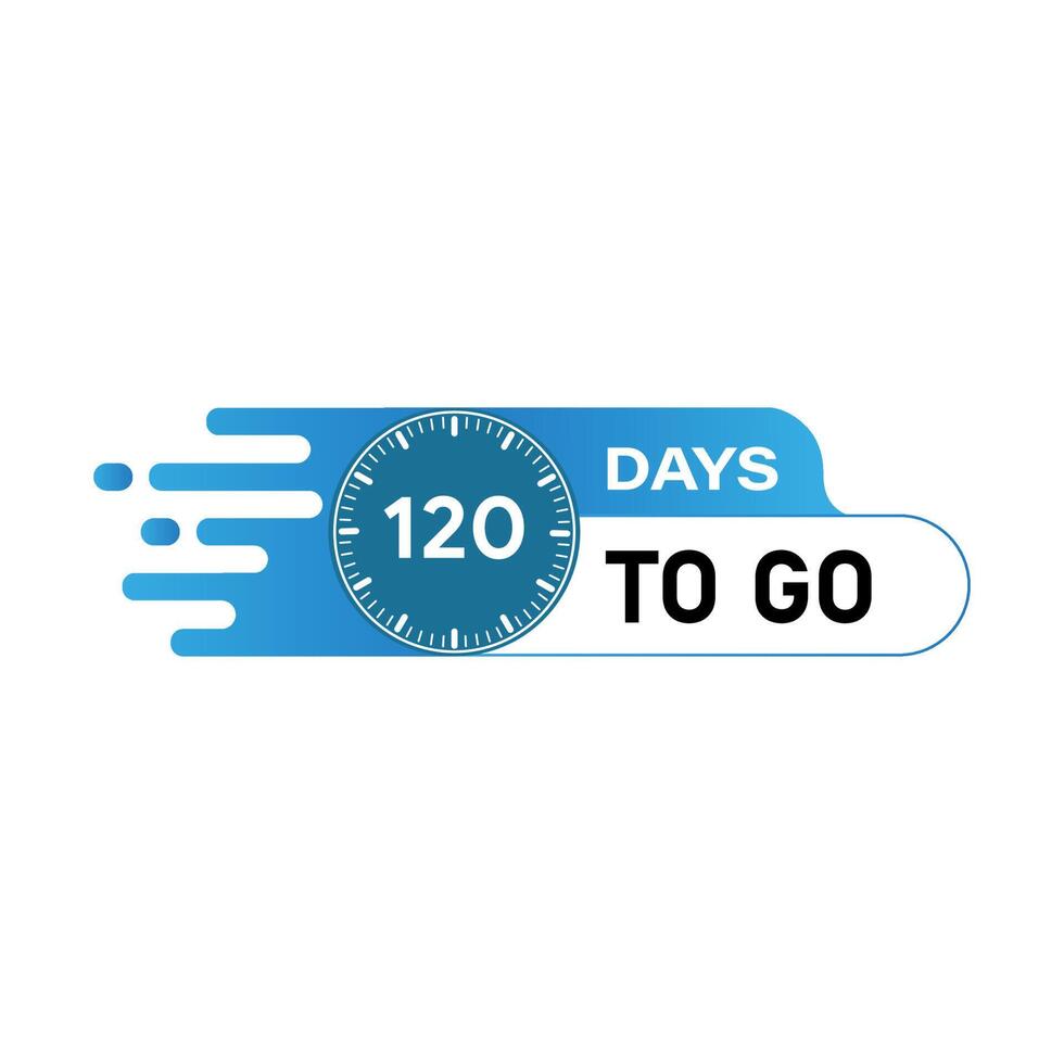 120 Day to go. Countdown timer. Clock icon 24450218 Vector Art at Vecteezy