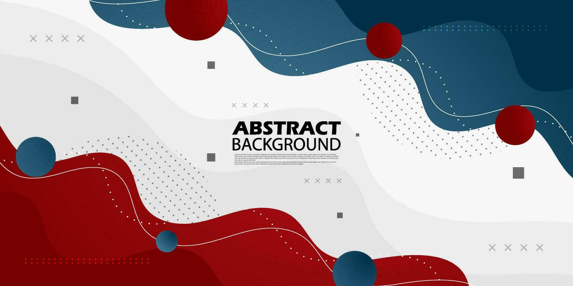 Blue and red geometric business banner wave design. Bright creative banner design with wave shapes and lines for template. Simple white horizontal banner. Eps10 vector