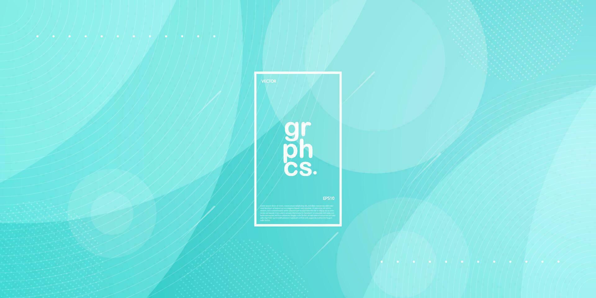 Modern abstract bright turquoise gradient illustration background with simple pattern. Cool design. Eps10 vector