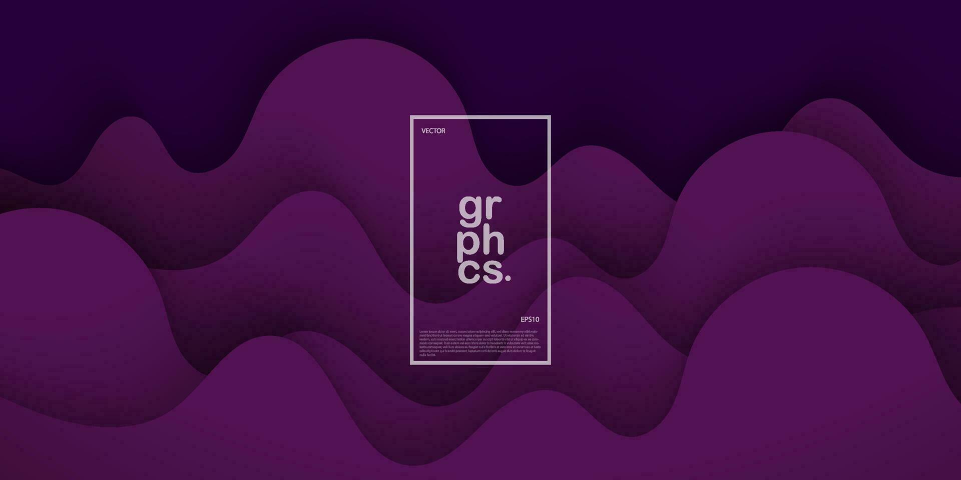 Abstract dark purple wave background solid color geometric artbanner design. Creative banner design with wave shapes for template. Cool and  modern banner. Eps10 vector