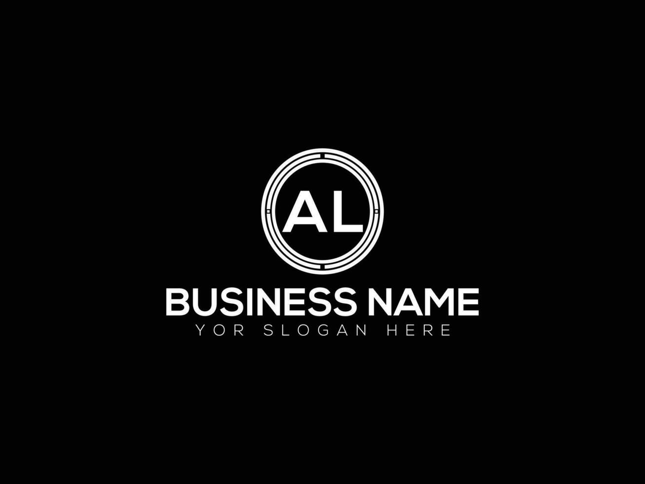 Premium letter AL LA logo design. Black And White Color. vector