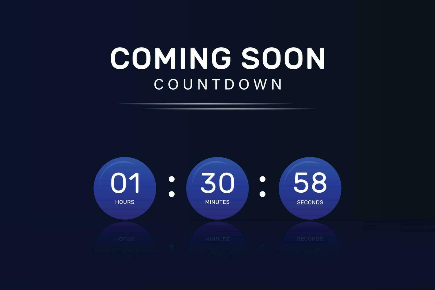 Vector coming soon time countdown banner design.
