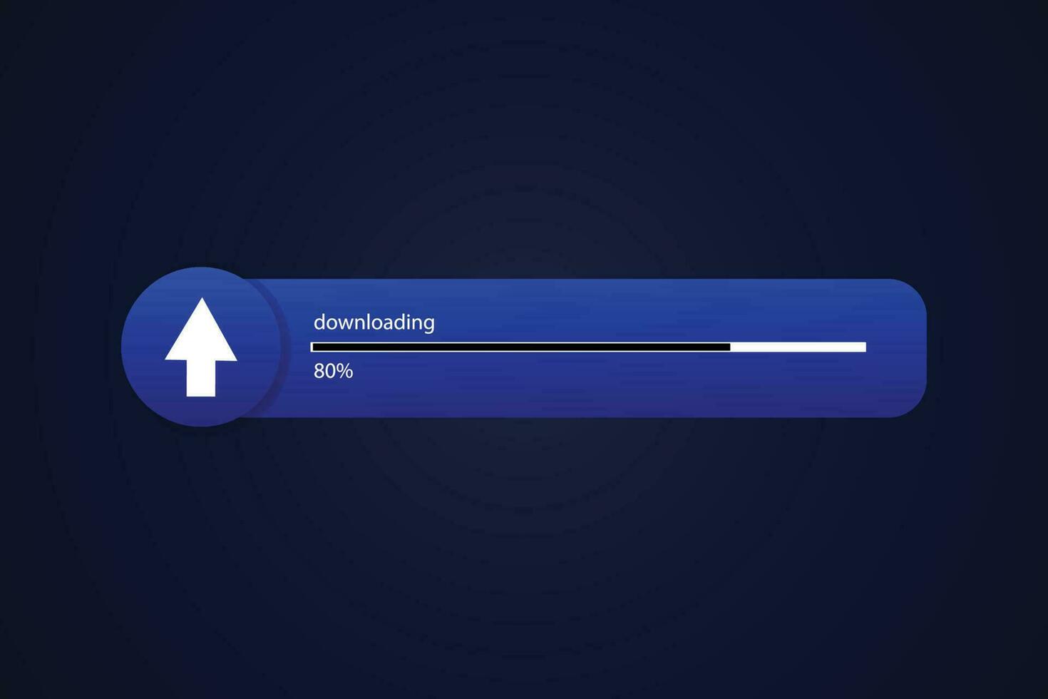 Vector glossy downloading bar progress ui design.