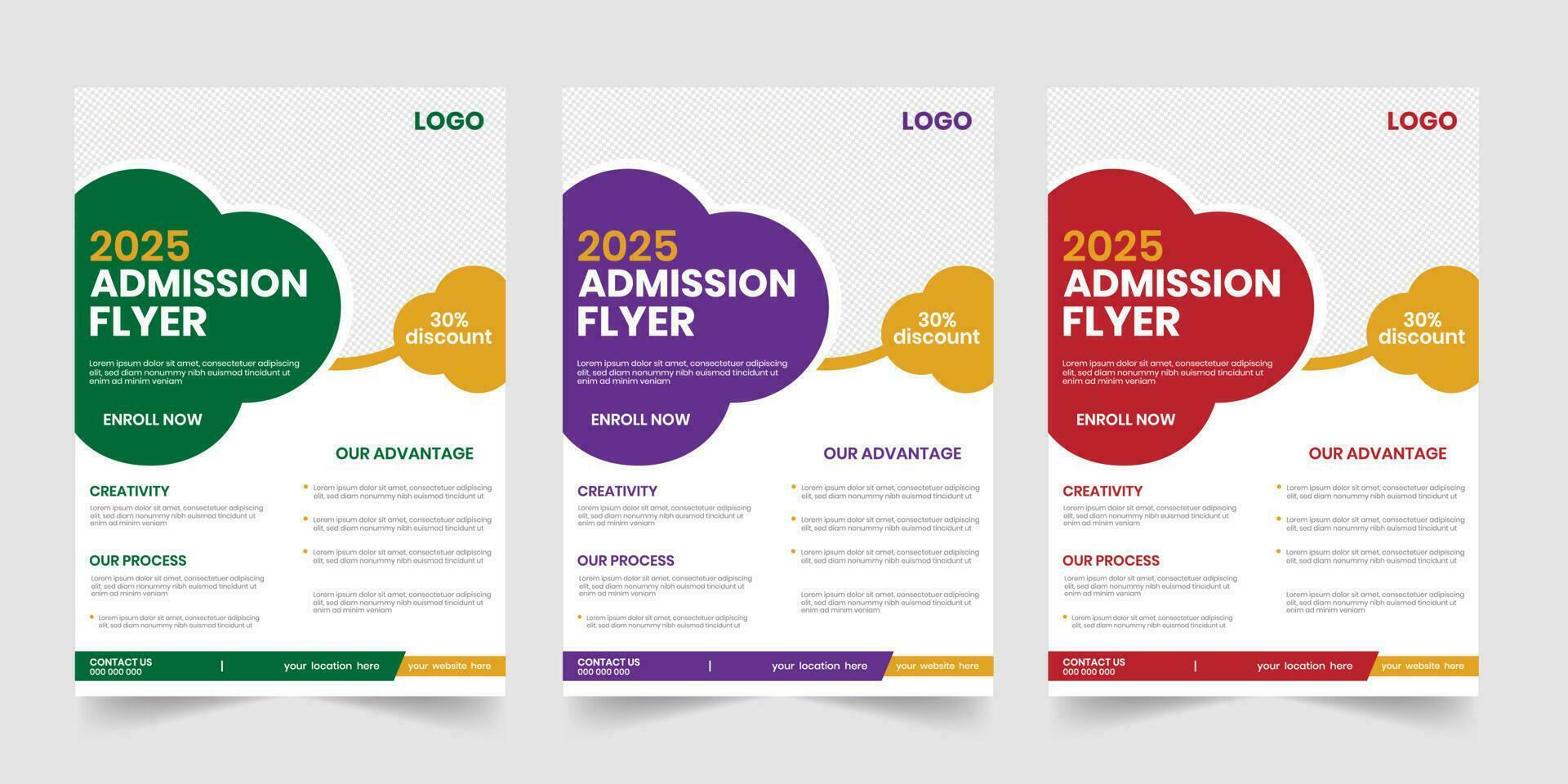 Children school admission one page clean flier template vector