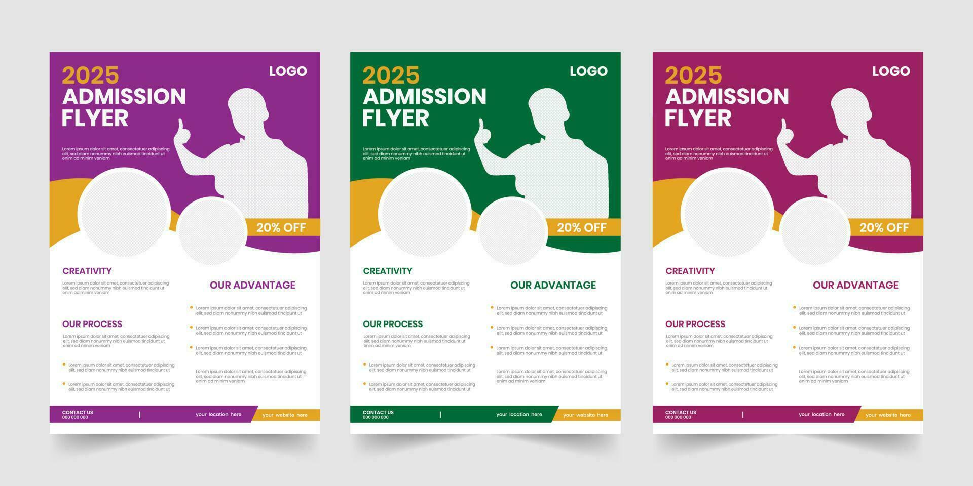 Kids new year school admission online and print advertising leaflet poster design vector