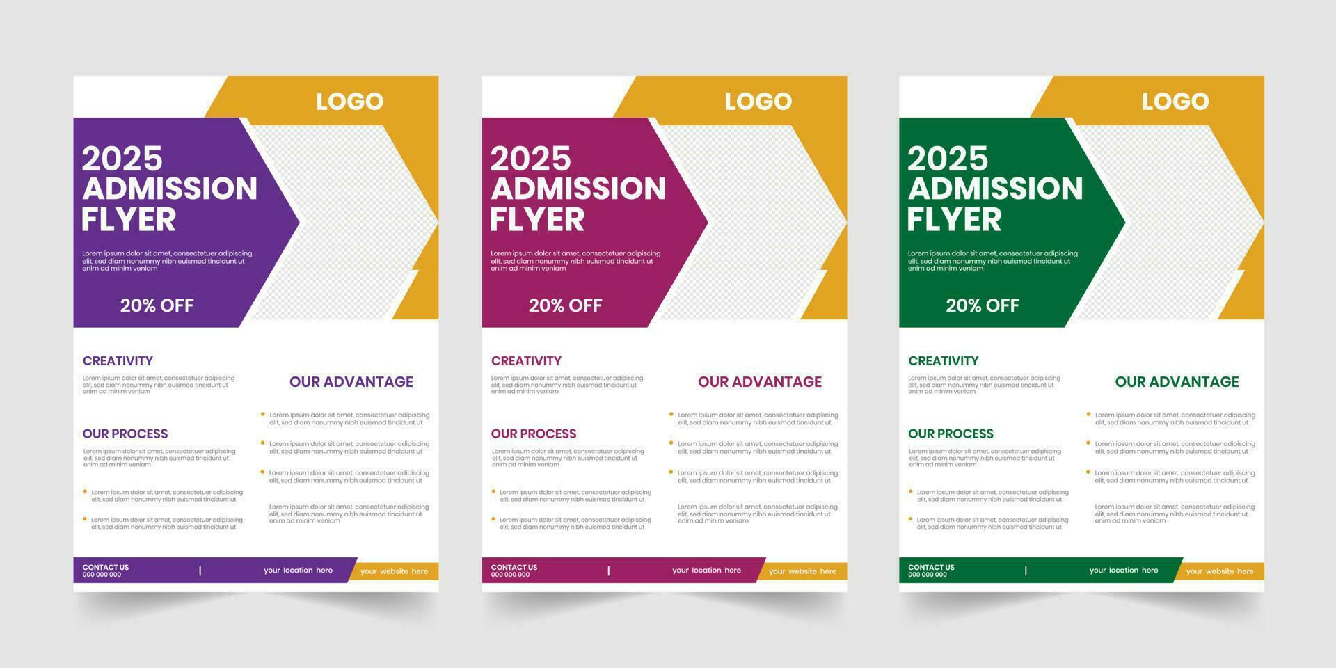 New school admission vector illustration modern flyer and handout design template