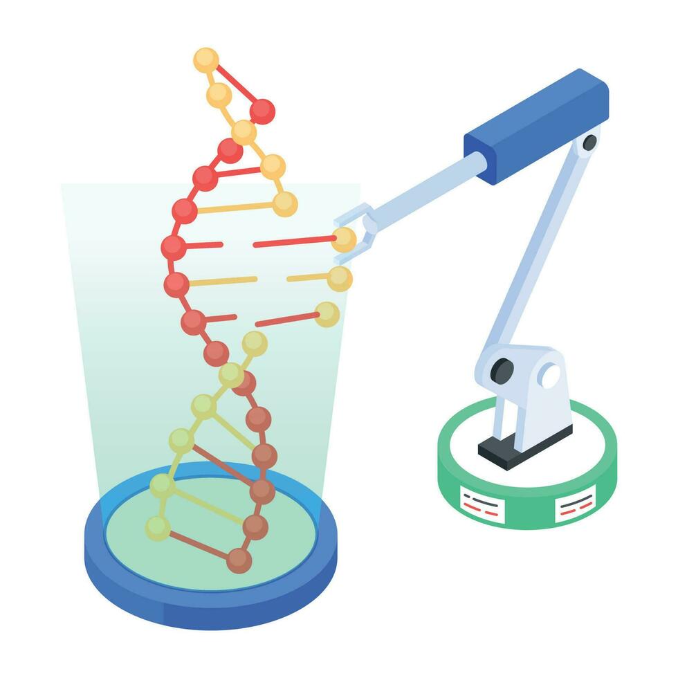 isométrica icono de molecular unión vector