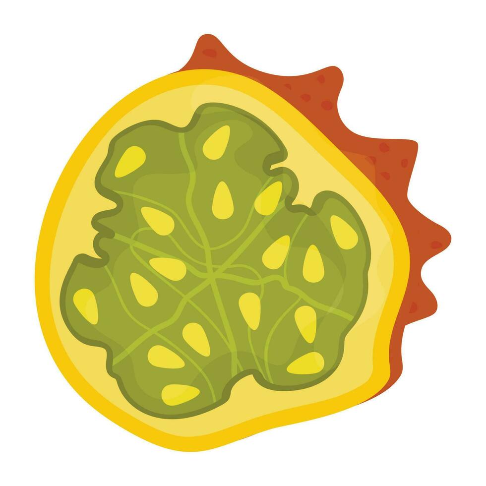 un Fresco pedazo de Fruta teniendo pequeño semillas en eso representando lactoso manzana vector