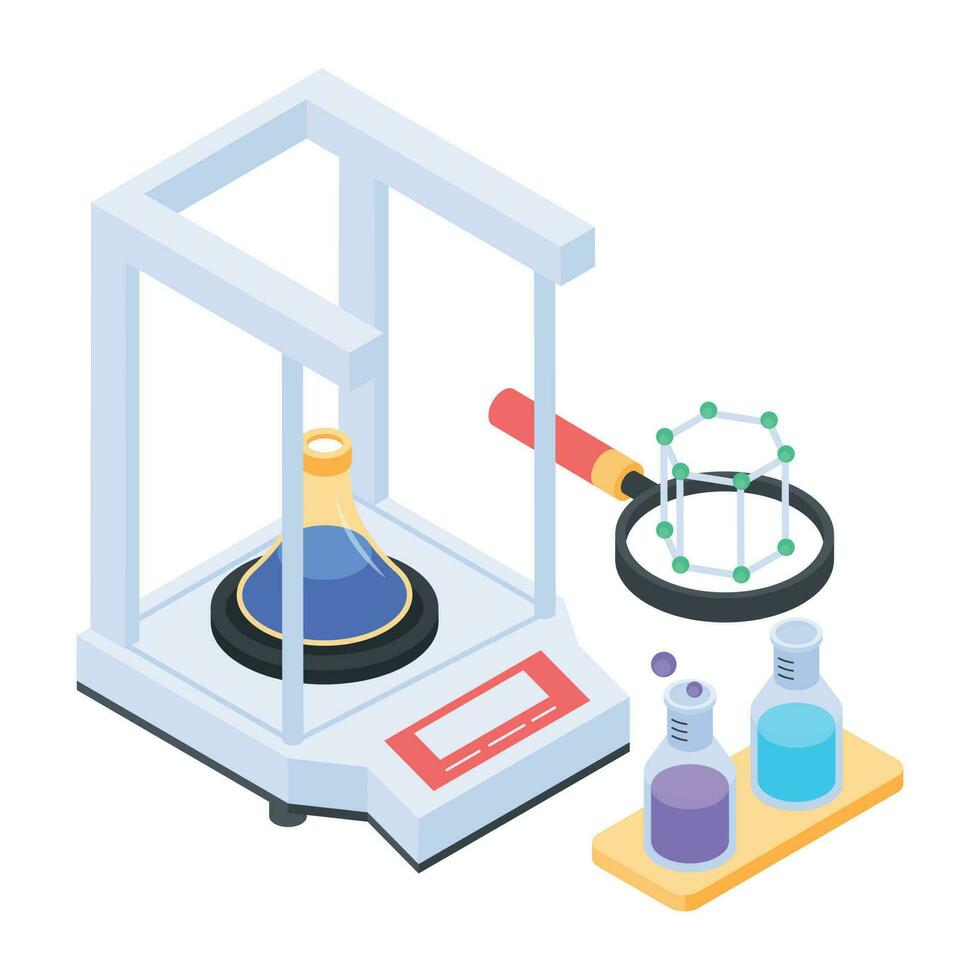 Isometric icon of lab experiment vector