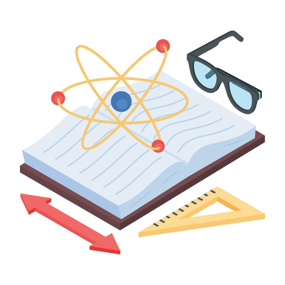 Isometric icon of molecular bonding vector