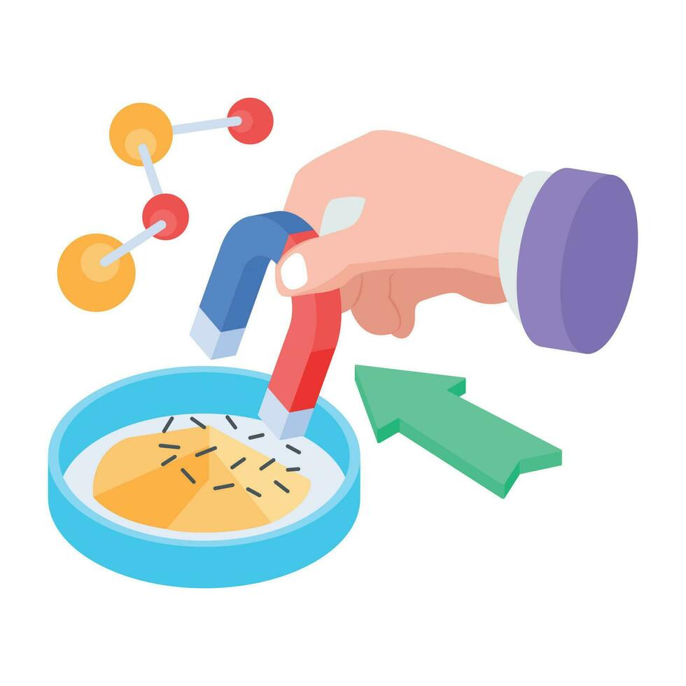Isometric icon of lab experiment vector