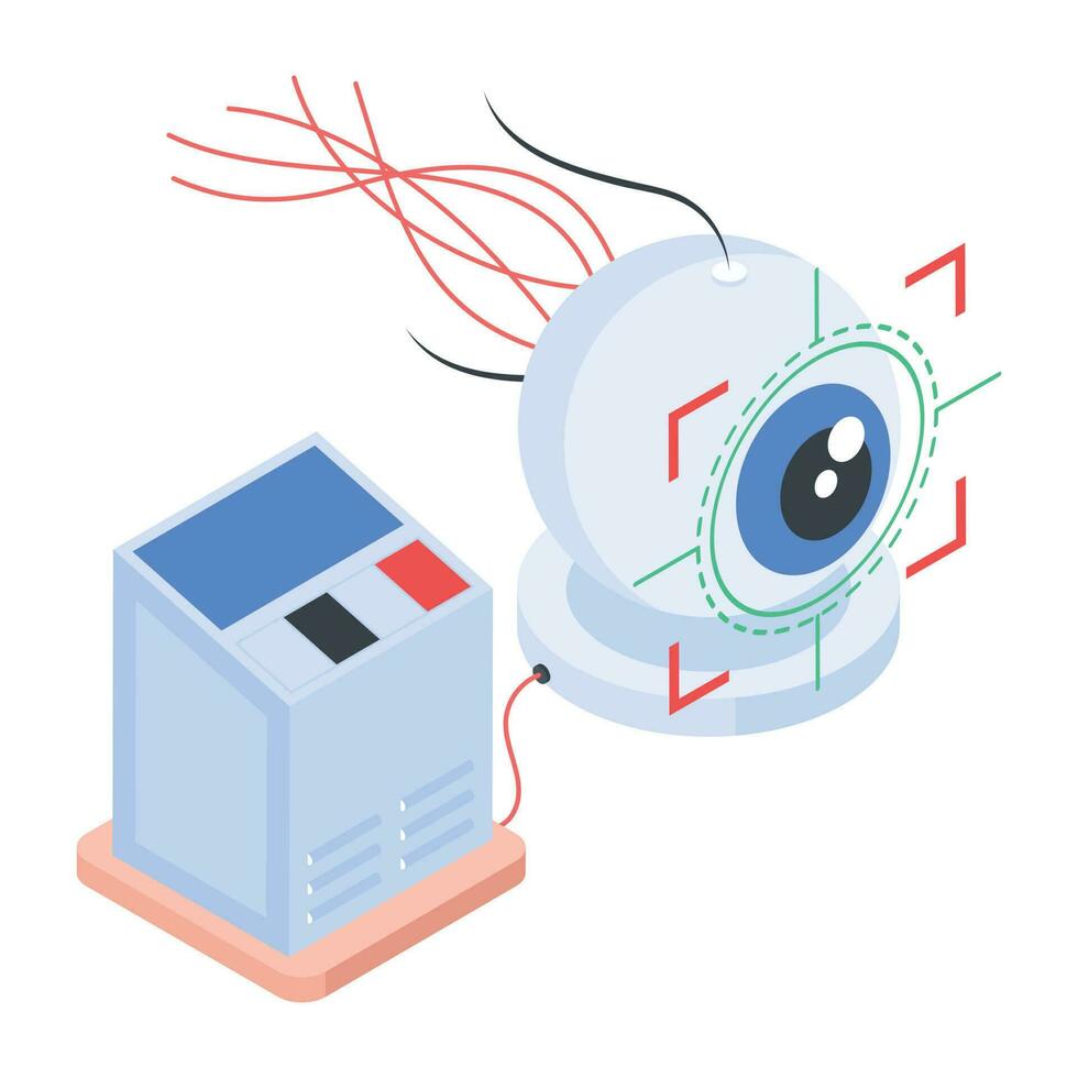 Isometric icon of charging cell vector