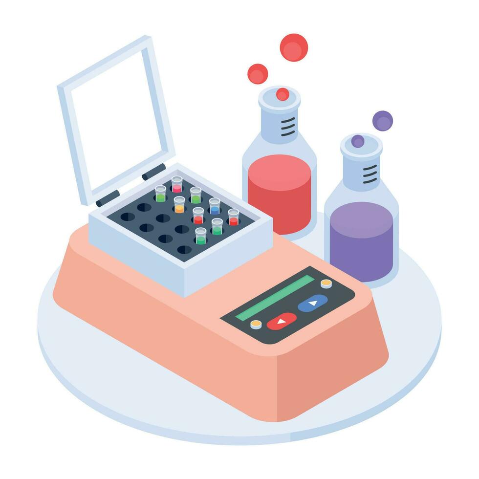 Isometric icon of lab experiment vector