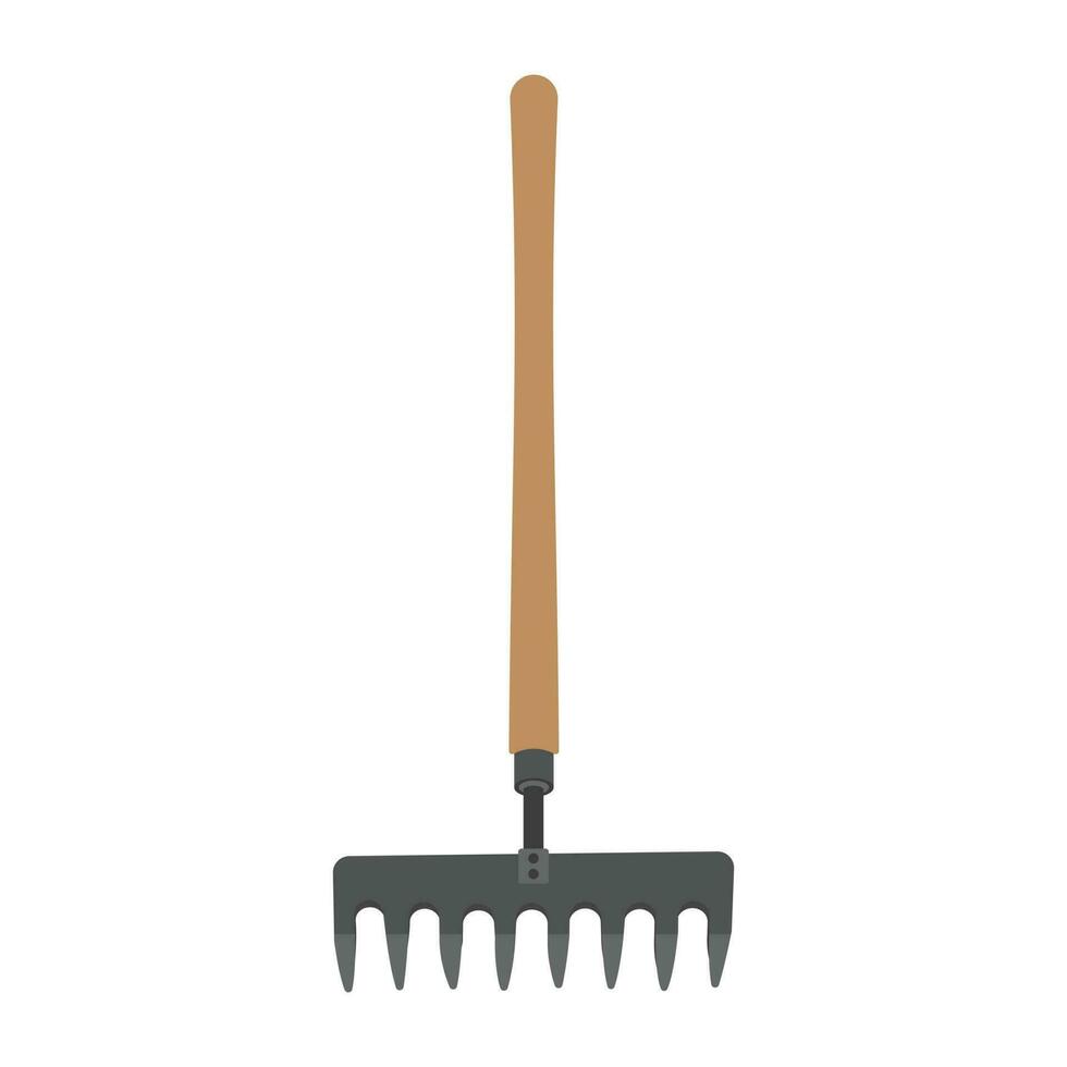 Three cornered tool with wooden handle for grip notion garden fork icon