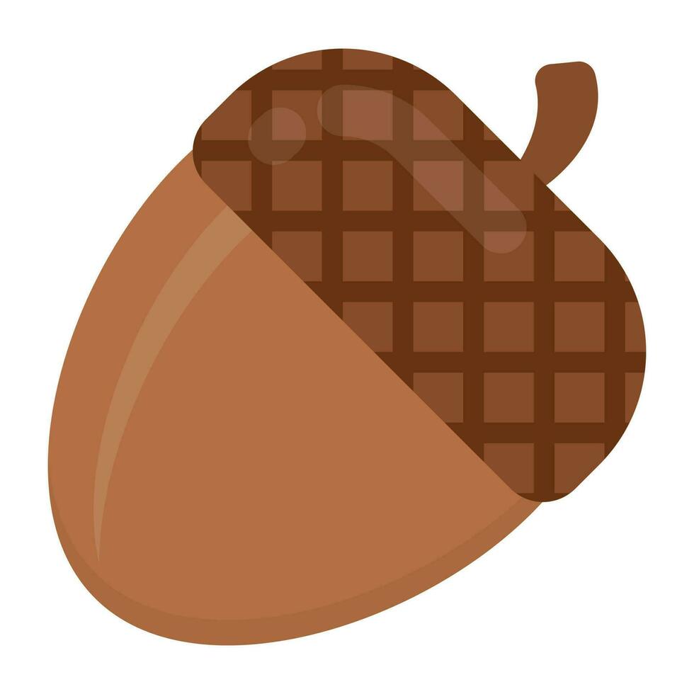 Solid nut from oats family is designing an icon for acorn vector