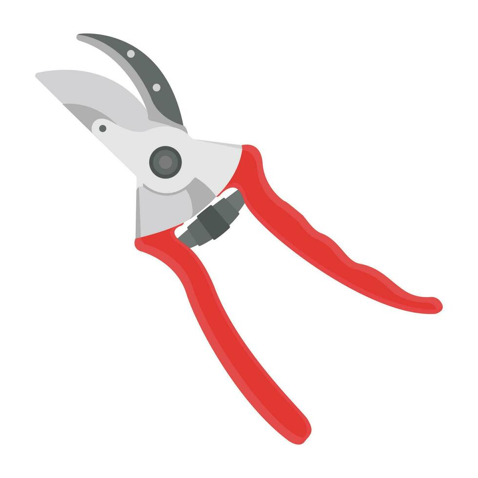 Curving blades attached to curved legs like scissor denoting pruning plier icon vector