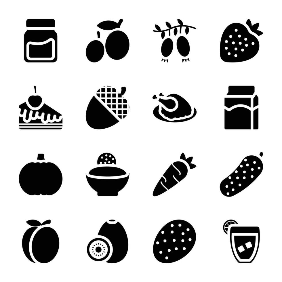 Food and Gifts Icons vector