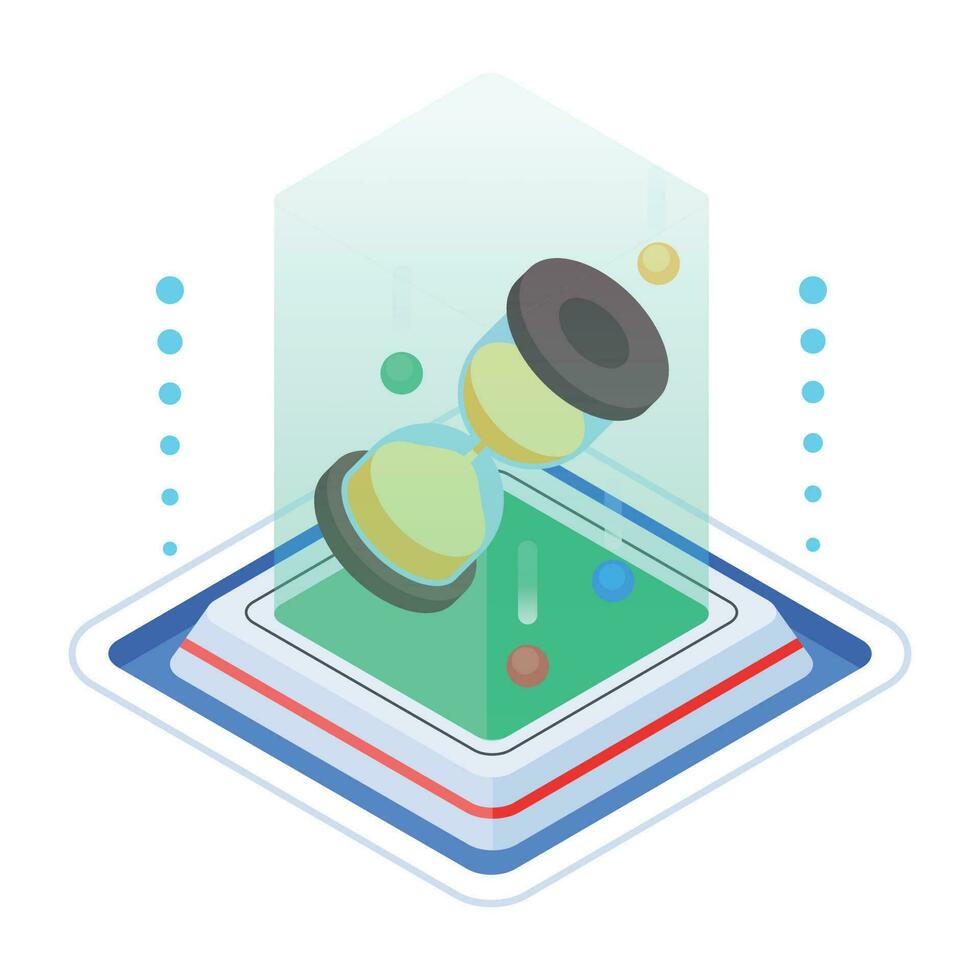 Isometric icon of molecular bonding vector