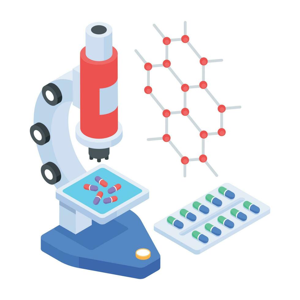 isométrica icono de molecular unión vector