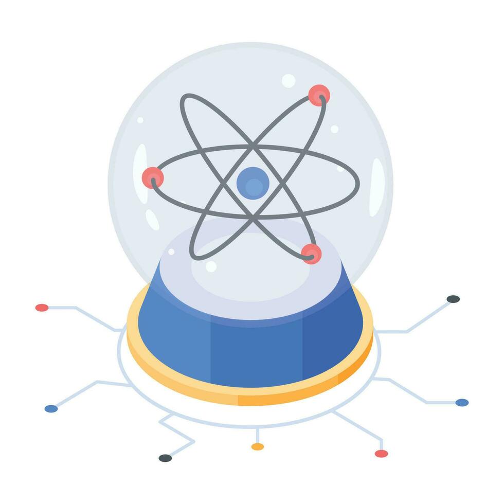 isométrica icono de molecular unión vector