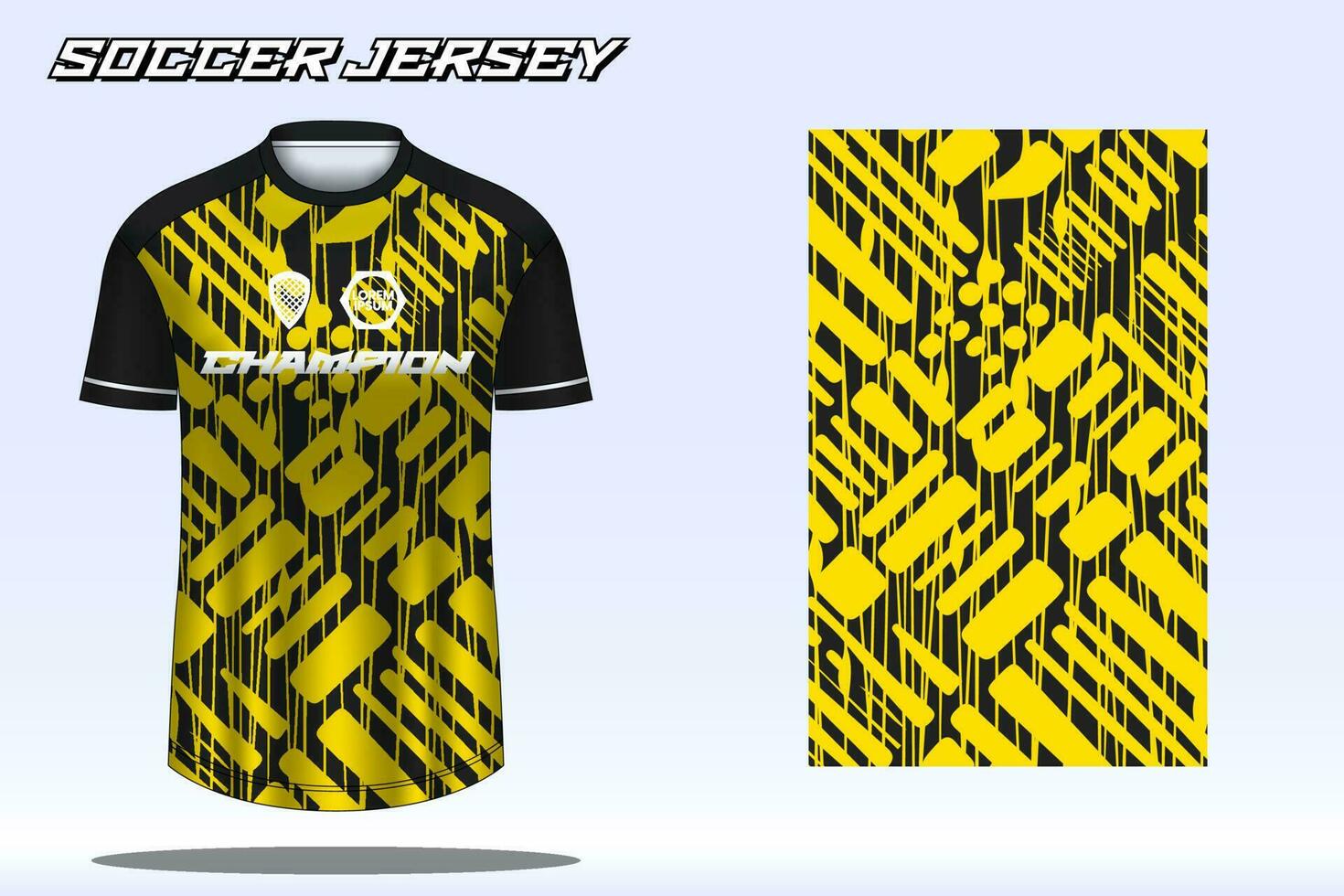 Soccer jersey sport t-shirt design mockup for football club vector
