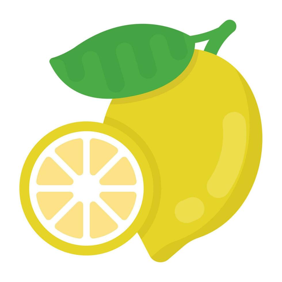A common type of lemon is drawn to make icon for lemon vector