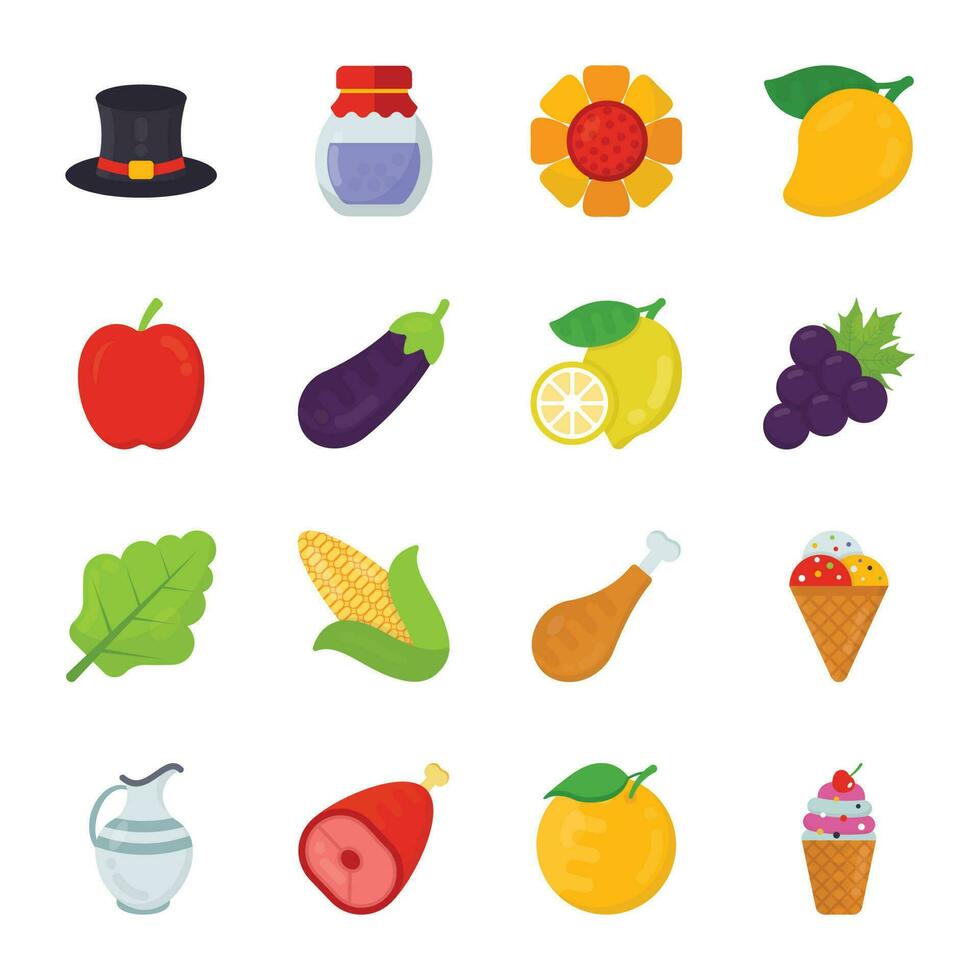 Food and Gifts Icons Pack vector