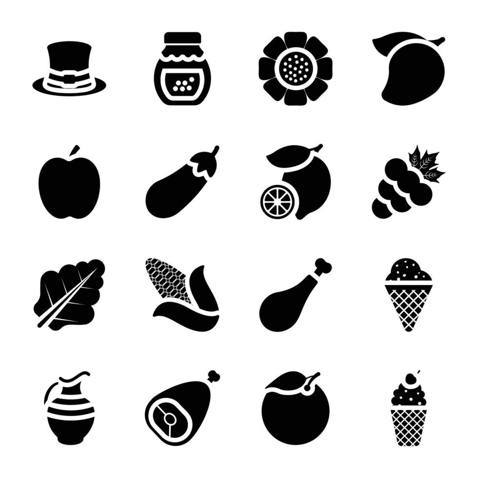 Food and Gifts Icons Pack vector