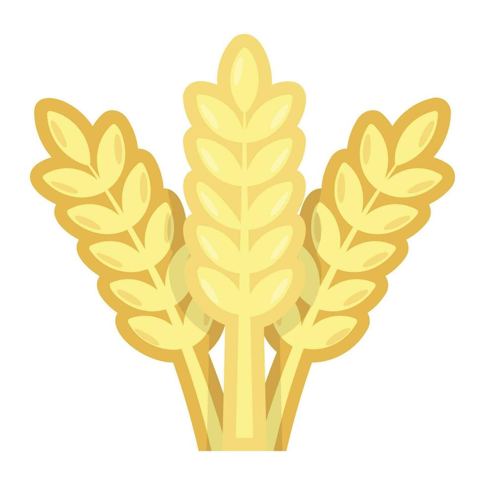 A grassy structure with seeds completing icon for wheat vector