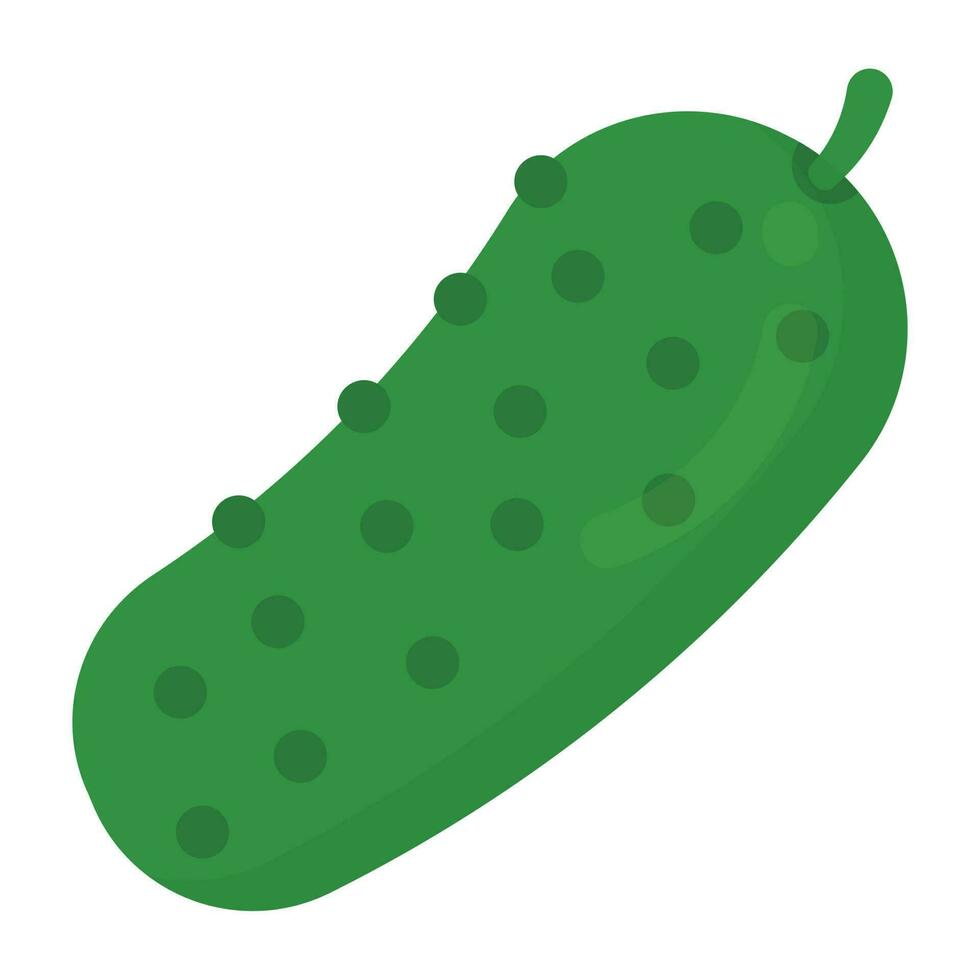 A long shaped vegetable with dotted pattern making cartoon icon for bitter gourd vector