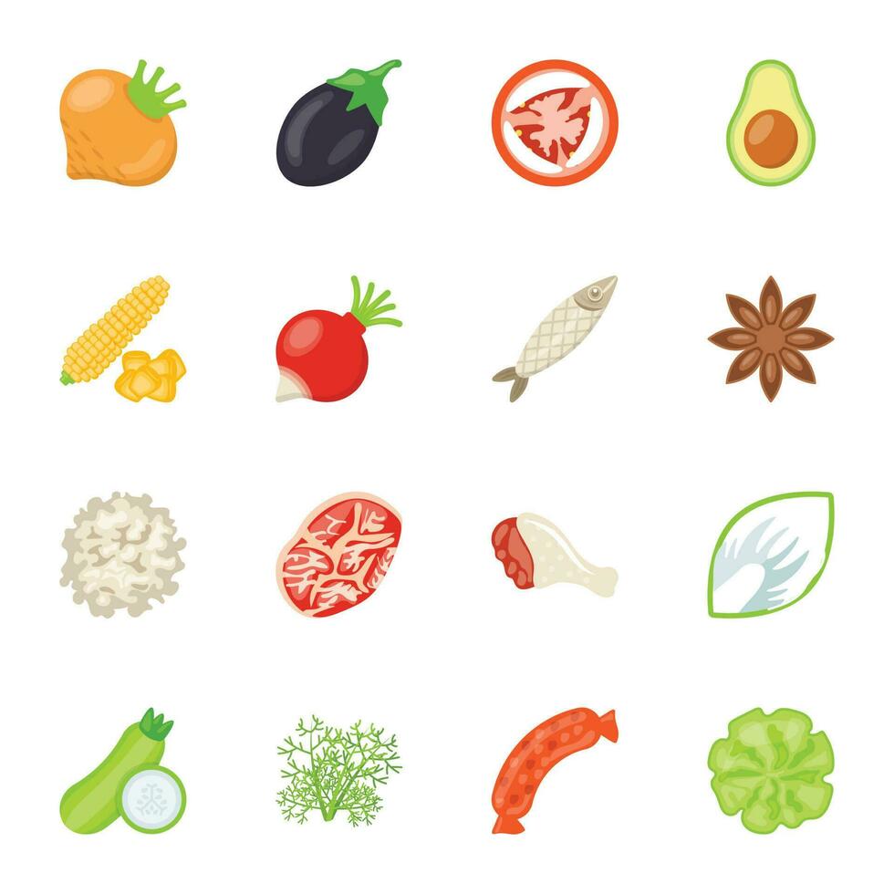 Food Ingredients Icons vector