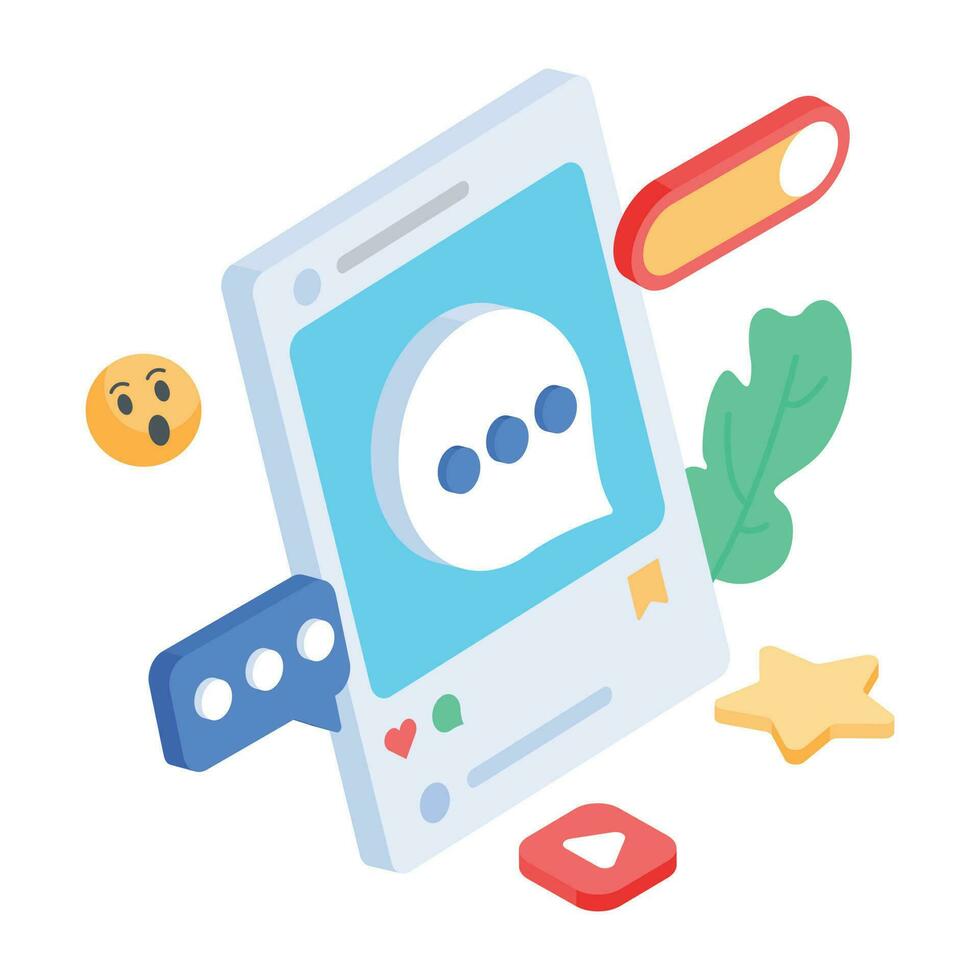 Trendy isometric icon of media storage vector