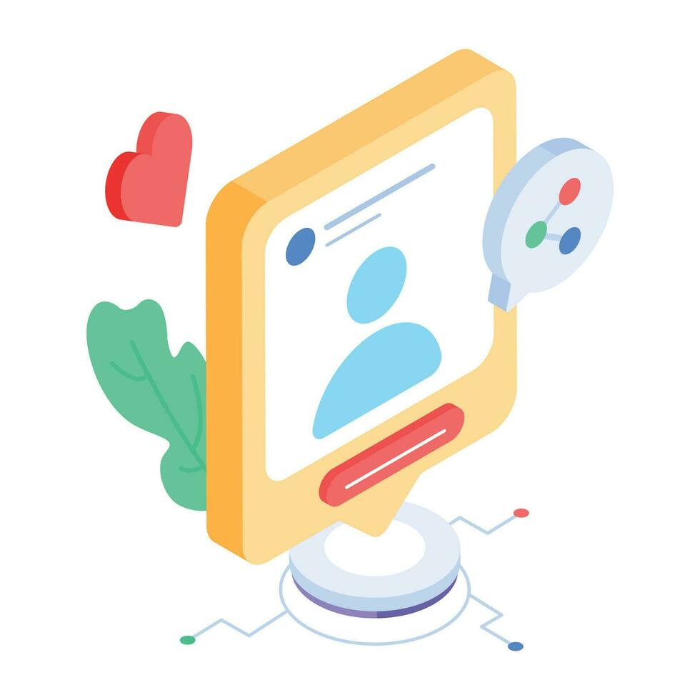 Trendy isometric icon of media storage vector