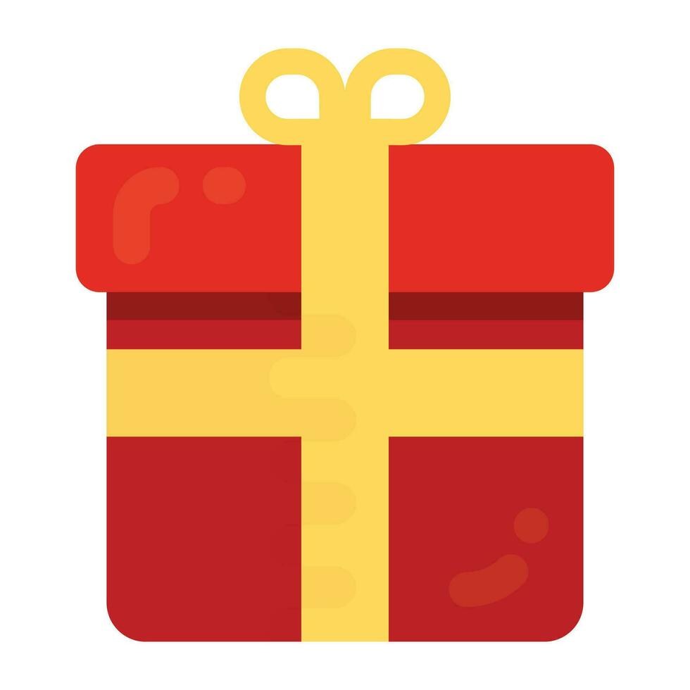 A package wrapped in a ribbon denoting icon for gift pack vector