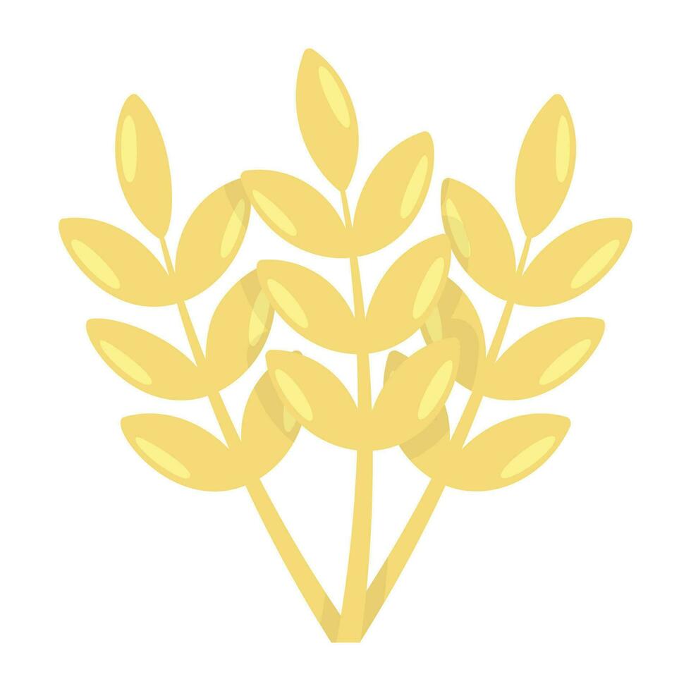 A grassy structure with seeds completing icon for wheat strands vector